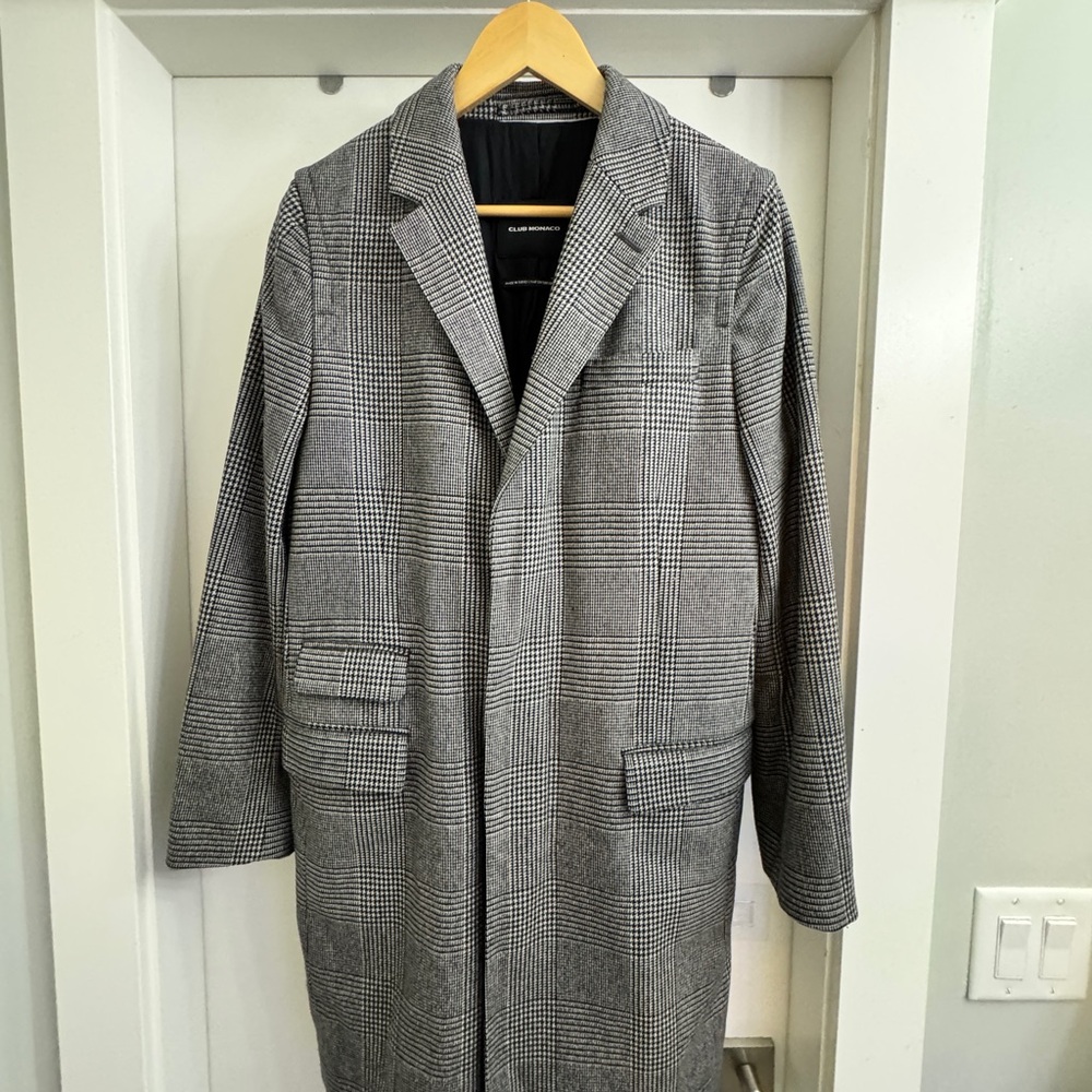 Club Monaco Houndstooth Top Coat